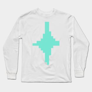 Blue Sparkle Pixel Art Long Sleeve T-Shirt